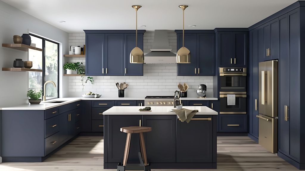 navy blue cabinets 