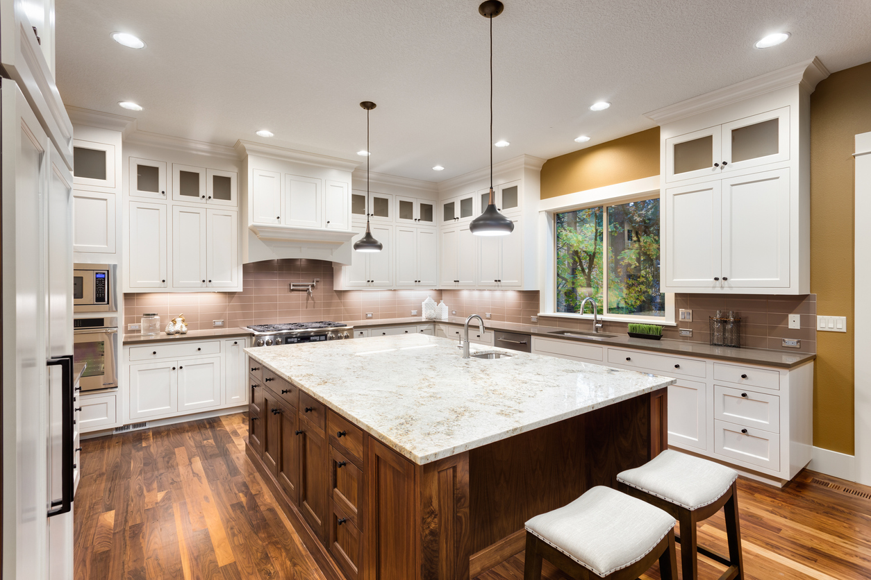 Beautiful Kitchen in Luxury Home Cabinet Corner